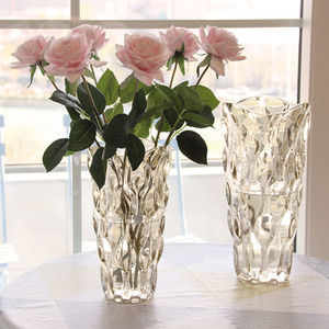 百合花专用花瓶2021新款透明玻璃花瓶鲜花插花瓶高级感干花花屏瓶