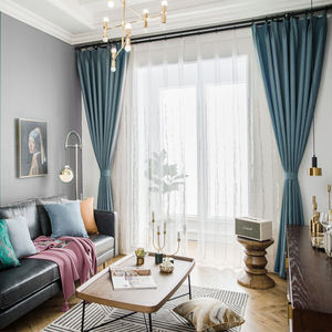 典尚美家北欧轻奢遮光窗帘成品简约现代拼色客厅大气拼接新款卧室
