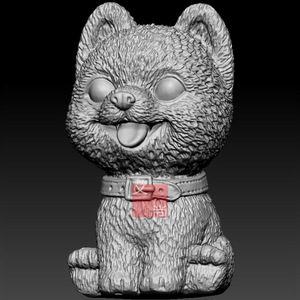 生肖狗三维立体圆雕图stl文件动物宠物小狗雕刻机图纸3d模型1052