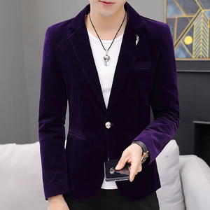 西装小码XS男士春秋新款韩版修身西服矮小个子外套青少年灯芯绒S