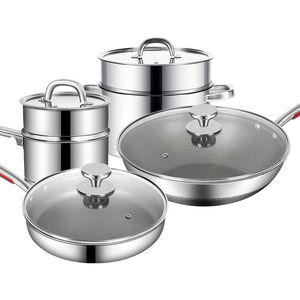 法国拉德芳丝厨具套装锅具四件套不粘锅套装厨房炒菜锅蜂窝锅具四