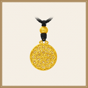 新款 周大福传承系列顺意福莲足金黄金吊坠(小版)计价f225253