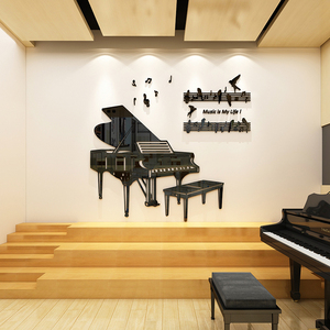 钢琴房音乐教室环创布置贴纸画艺术学校培训机构班级文化墙面装饰