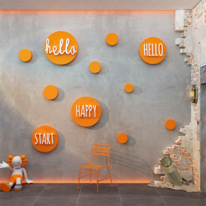 网红打卡背景墙面装饰拍照区道具布置奶茶服装店铺直播间壁纸贴画