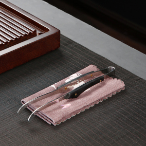 90栈语堂淘宝栈语 纯铜功夫茶道零配茶镊子家用防烫 茶杯夹茶具六