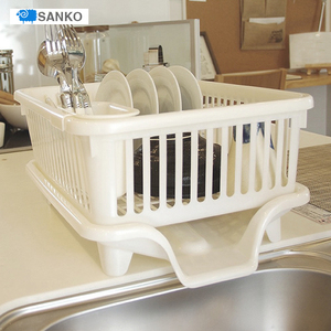日本进口正品SANKO厨房碗架餐具沥水架碗碟收纳框水槽沥水篮子