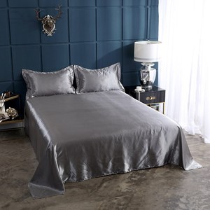 夏季床上用品单双人冰丝床单被单丝绸冰凉裸睡丝滑1.2m1.5米1.8床