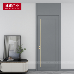 卧室门套装门实木复合烤漆门定制轻奢高级灰房间门通顶木门室内门