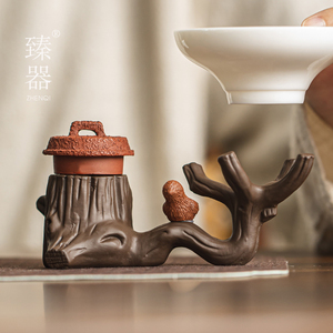 臻器创意紫砂盖置茶壶盖托茶漏架家用中式茶台小摆件功夫茶具配件