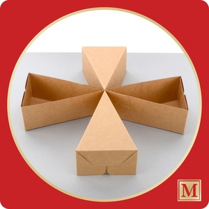 美刻原创慕斯千层切块蛋糕托西点牛皮纸包装盒烘焙三角形纸托包邮