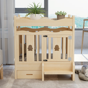 宠物床狗床实木双层特价床泰迪公主欧式木质狗窝四季通用可拆洗夏