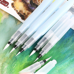 日本樱花自来水笔毛笔固体水彩大容量储水毛笔水毛笔水彩画笔