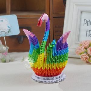 三角叉手工折纸成品立体材料包学生彩色插纸作品创意特色制作益智