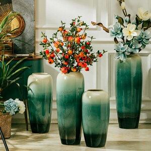00潘艺陶8淘宝景德镇现代欧式简约轻奢陶瓷落地花瓶客厅高大号干花