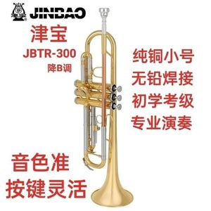 津宝JBTR-300降B调小号乐器初学者通用黄铜小号军乐队学校管乐队