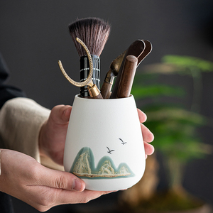 茶道六君子收纳罐收纳筒单个茶筒泡茶工具桶茶道瓶小花瓶桌面笔筒