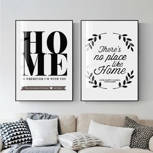 北欧风格客厅墙面黑白灰现代简约英文字母装饰画家庭挂画墙画