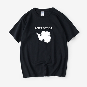 七大洲四大洋南极洲t恤短袖圆领夏季男女情侣装上衣宽松半袖衣服