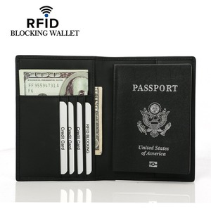 头层牛皮登机卡皮夹护照本新款RFID防消磁护照夹钱包护照包保护套
