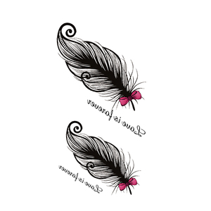 纹身贴纸防水持久羽毛