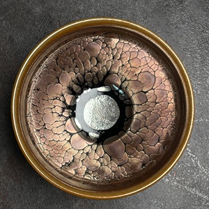 荣宝斋·坤限量款金油滴建盏茶杯原矿铁胎手工主人杯茶盏