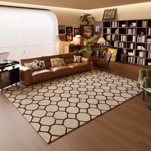 客厅地毯中古风2024新款高级复古沙发地垫茶几毯耐脏卧室床边垫毯
