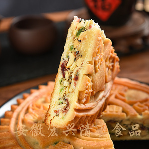 安徽阜阳宏兴果店传统果仁月饼特产清真老式大月饼界首