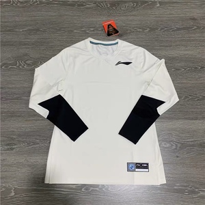 李宁cba篮球联赛赞助球员版热身保暖训练长袖t恤atlq079训练服
