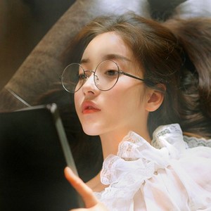 女生素颜眼镜框潮流韩版圆可爱学生简约近视显脸小平光镜神器