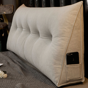 床头靠垫日式ins风榻榻米软包三角大号靠背北欧纯色床上靠枕卧室