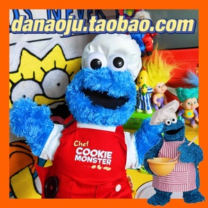 芝麻街甜饼怪厨师造型毛绒公仔