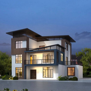 别墅设计图纸二层三层现代风格农村自建房乡村房屋建筑施工效果图