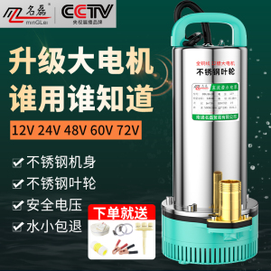 直流潜水泵12v24v48v60v72伏家用电瓶电动车专用抽水泵小型灌溉机