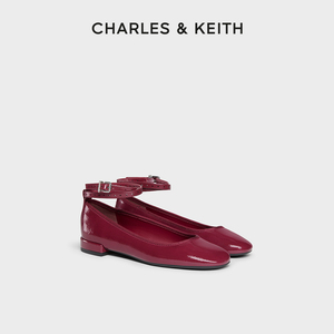 CHARLES&KEITH24新款CK1-70381032时尚平底腕带牛仔芭蕾舞鞋单鞋