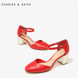 CHARLES&KEITH女鞋 小CK红色高跟鞋