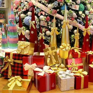 金色银色红色圣诞礼物盒装饰礼盒店铺场景布置摆件圣诞节装饰品
