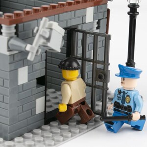乐高moc城市人仔监狱警察小偷牢房小颗粒积木益智类男孩男生拼装