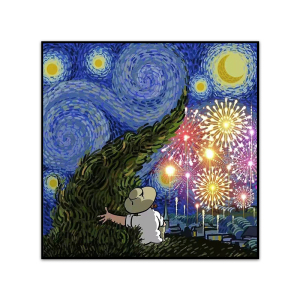 【愈梵高星空】数字油画diy手工填色填充治愈艺术减压油彩装饰画