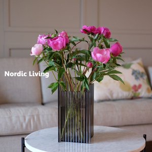 丹麦aytm flos系列 长虹玻璃瓦楞波浪花瓶插花装饰托盘果盘