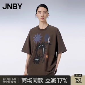 【商场同款】JNBY/江南布衣24新品T恤趣味印花短袖上衣5O1113380