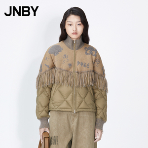 jnby/江南布衣冬新品羽绒服立领拉链流苏短款保暖外套女5k9711670