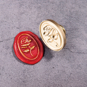 包邮火漆蜡印章封印蜡印信封礼物专用玫瑰单章铜头(浮雕效果)