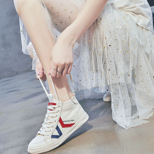 高帮鞋女夏皮配裙子真皮纯皮小白鞋2022夏季新款薄款百搭板鞋平底