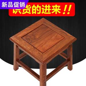 红木方凳中式餐桌凳花梨木鸡翅茶桌茶台高凳子长板凳矮凳茶凳实木