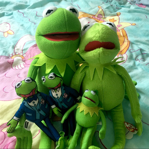 美国正版芝麻街supreme科密特青蛙kermit玩偶毛绒公仔玩具 凹造型