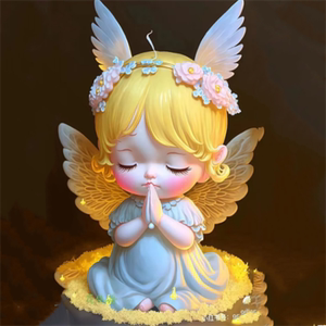 新款翅膀网红天使石膏娃娃白胚涂鸦模具胶套乳胶模型摆摊石膏像