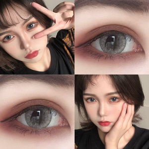 冰露灰猫眼美瞳半年抛女14.5大直径小野猫蓝欧美混血隐形眼镜男tn