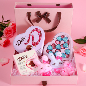 德芙心语巧克力礼盒装心形铁盒送女友七夕情人节生日礼物爱心零食