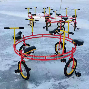 冰雪游乐设备四人旋转雪地摩天轮冰上自行车儿童滑雪板雪圈漂移车