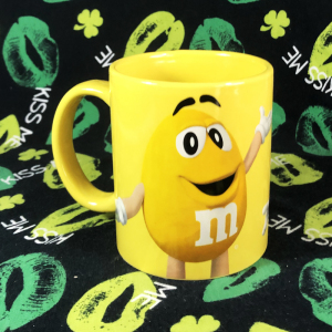 mm豆巧克力豆可爱卡通黄色陶瓷杯马克杯水杯咖啡杯子创意个性潮品